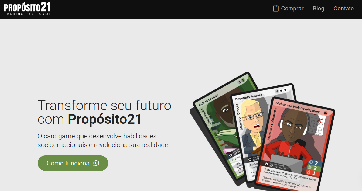 Print da home do site Propósito21.